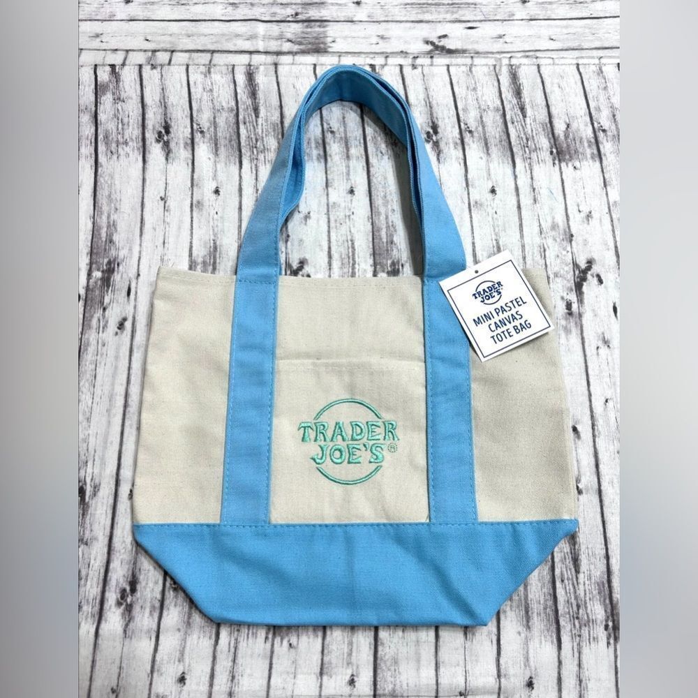 Trader Joe's Special Edition Mini Pastel Canvas Tote Bag